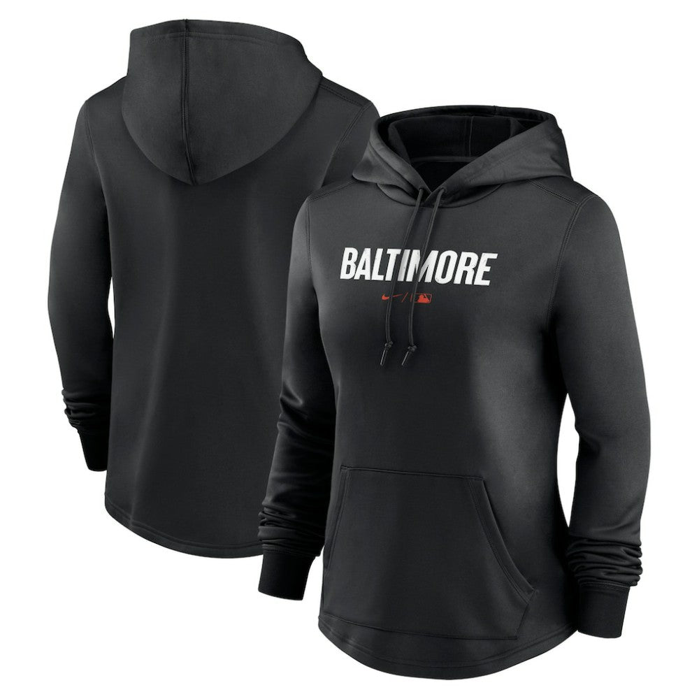 Baltimore Orioles Women's City Connect Pregame Performance Pullover Hoodie - Black | Nike