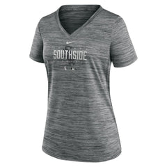 Chicago White Sox Women's City Connect Velocity Practice Performance V-Neck T-Shirt - Gray | Nike