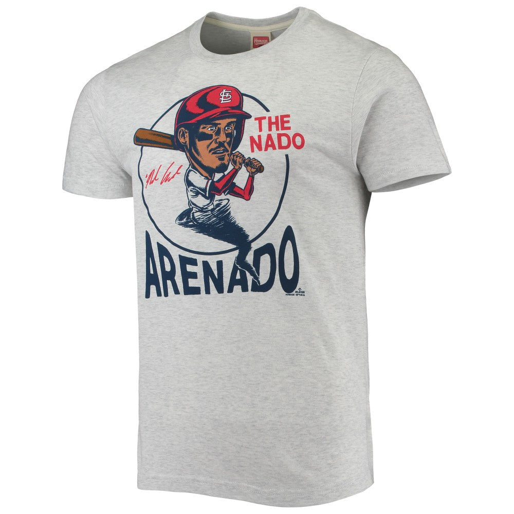 Nolan Arenado St. Louis Cardinals Homage Caricature Tri-Blend T-Shirt - Gray