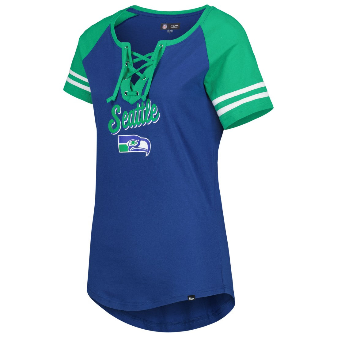 NFL Seattle Seahawks Women's Legacy Lace-Up Raglan T-Shirt