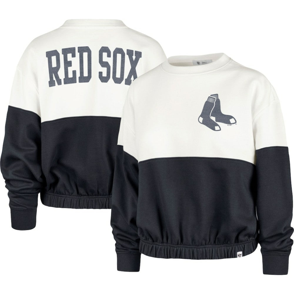 Boston Red Sox Women's Take Two Bonita Pullover Sweatshirt - White/Navy | 47 brand