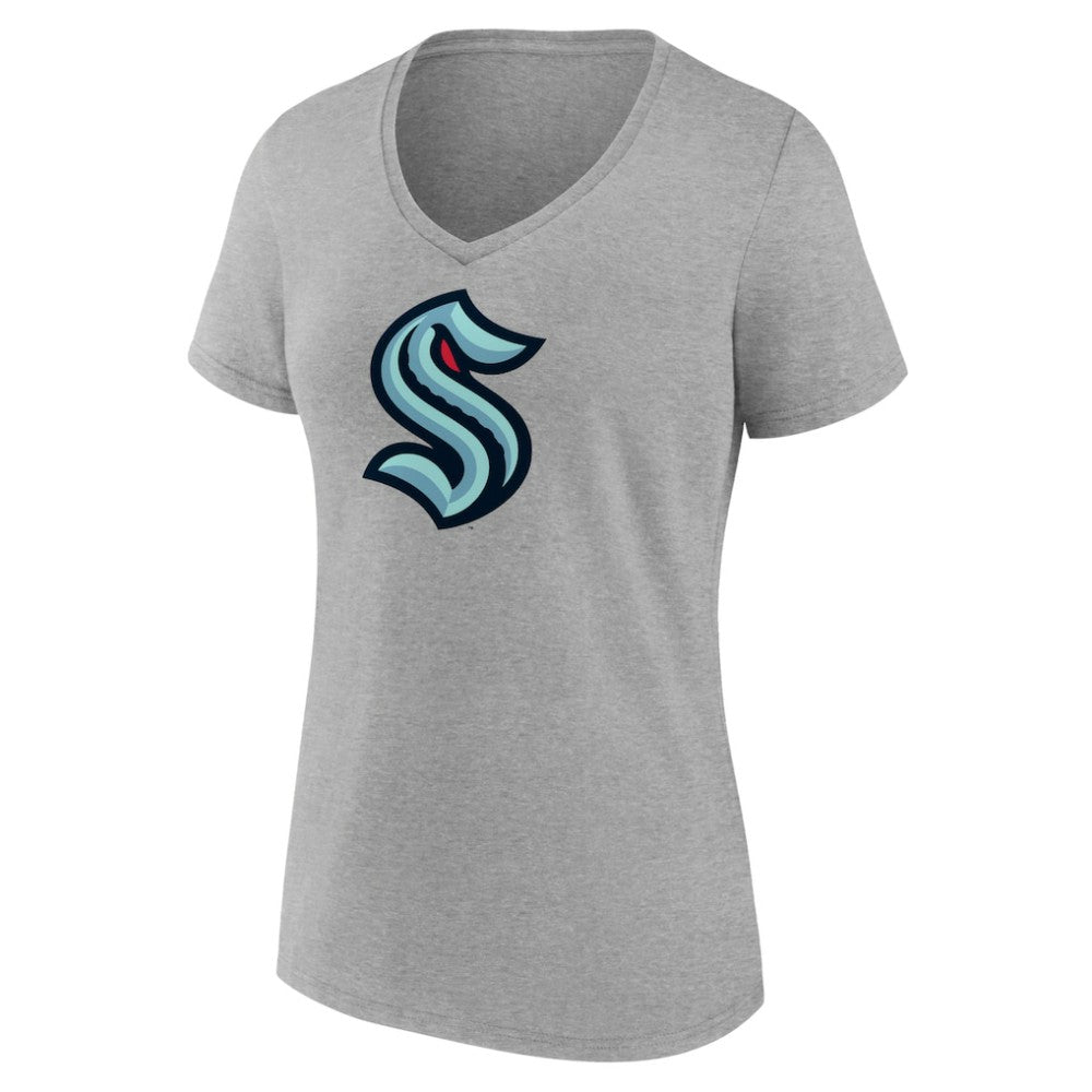 Seattle Kraken Fanatics Women's Primary Logo Team V-Neck T-Shirt