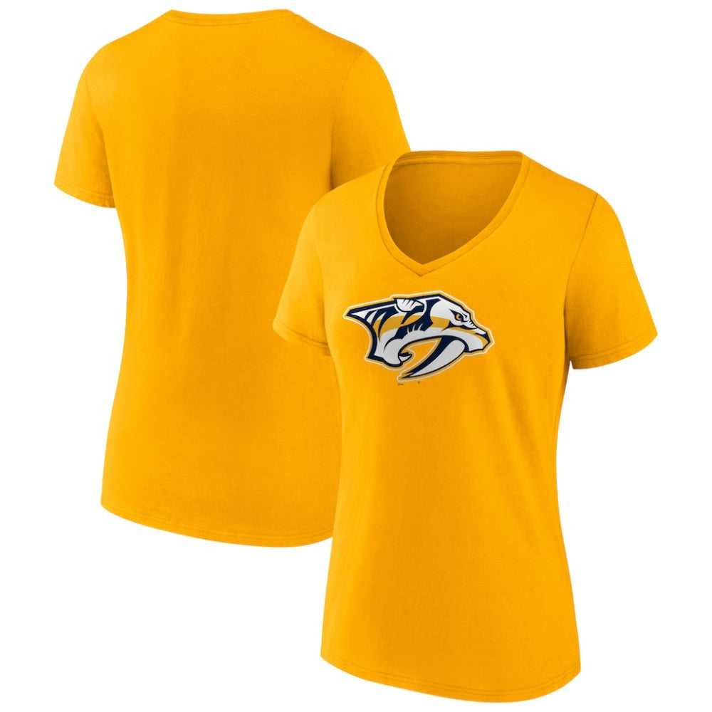 Nashville Predators Fanatics Women's Primary Logo Team V-Neck T-Shirt