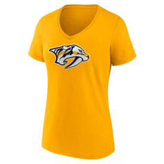 Nashville Predators Fanatics Women's Primary Logo Team V-Neck T-Shirt