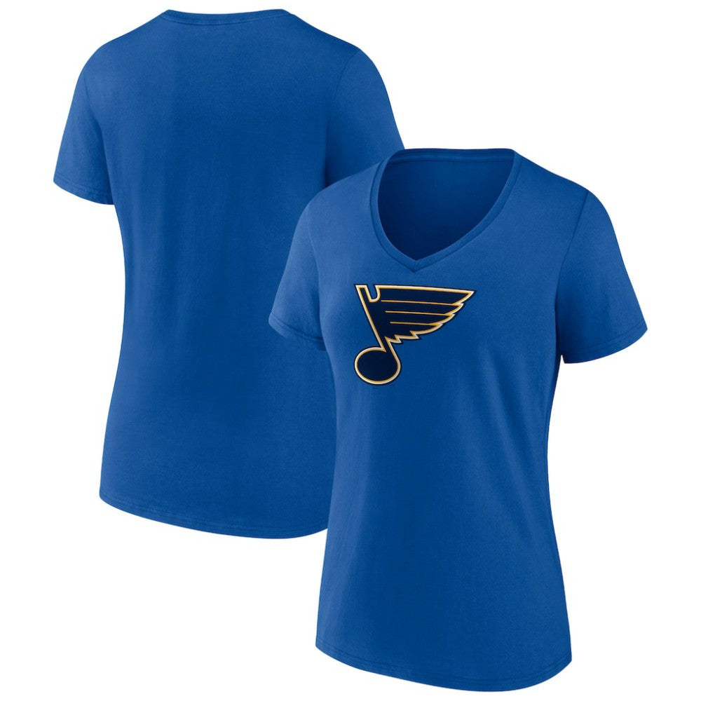 St. Louis Blues Fanatics Women's Primary Logo Team V-Neck T-Shirt