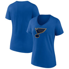 St. Louis Blues Fanatics Women's Primary Logo Team V-Neck T-Shirt