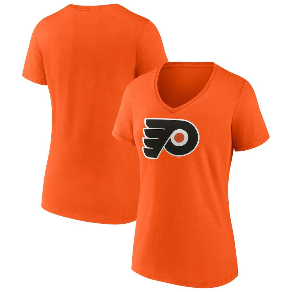 Philadelphia Flyers Fanatics Women's Primary Logo Team V-Neck T-Shirt