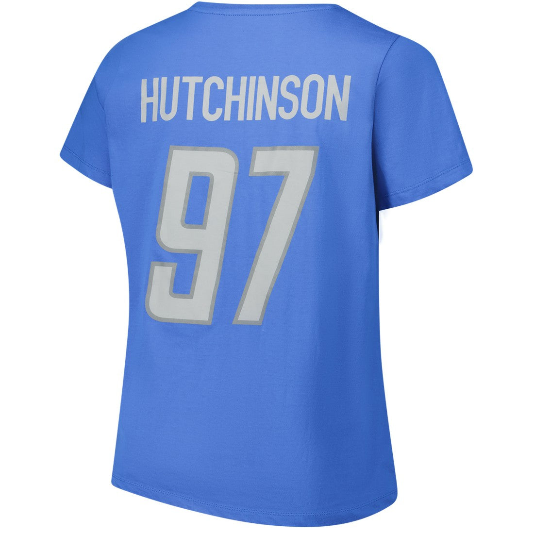 NFL Detroit Lions Aidan Hutchinson  Women's Plus Size Fair Catch Name & Number Scoop Neck T-Shirt