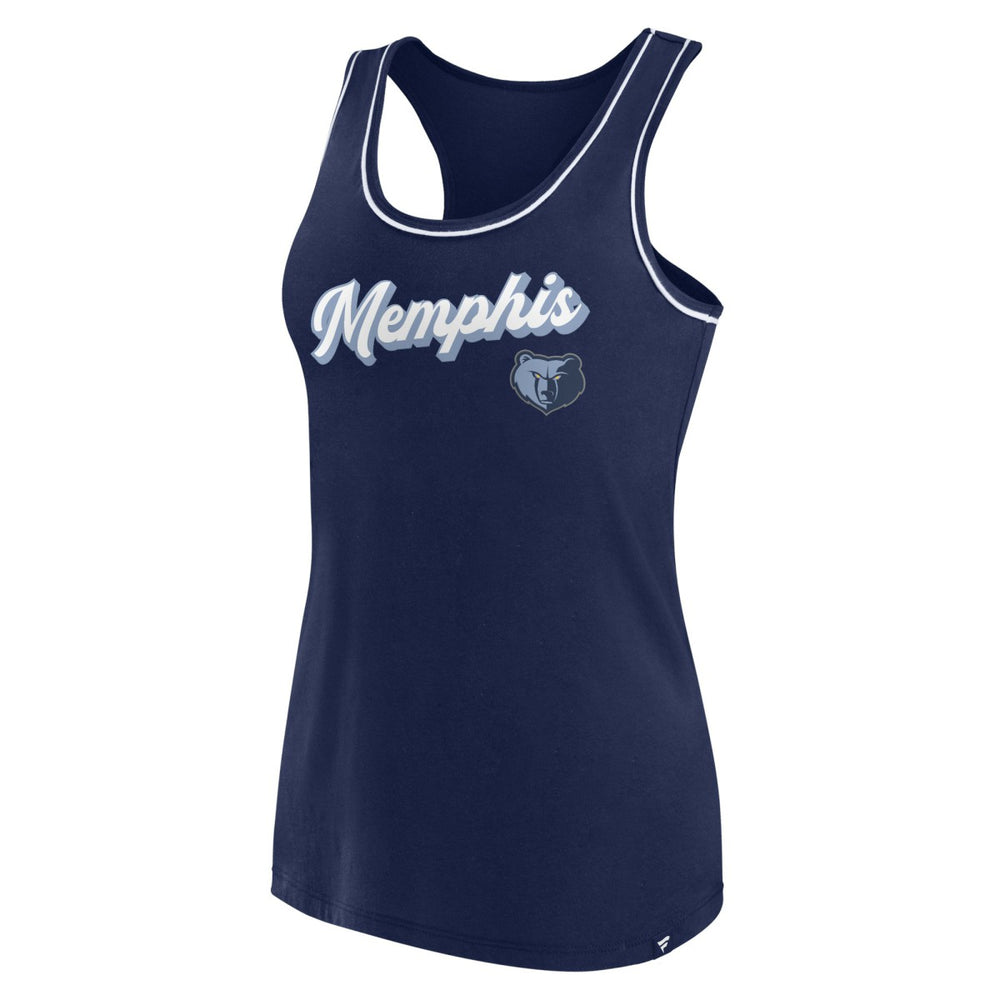 Memphis Grizzlies Women's Wordmark Logo Racerback Tank Top - Navy | Fanatics outlet