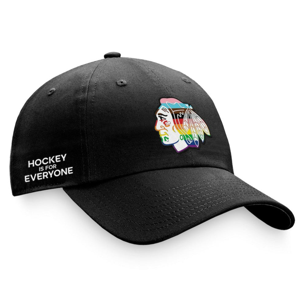 Chicago Blackhawks Fanatics Team Logo Pride Adjustable Hat