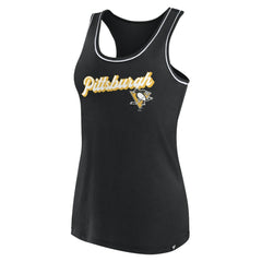 Pittsburgh Penguins Fanatics Women's Wordmark Logo Racerback Scoop Neck Tank Top