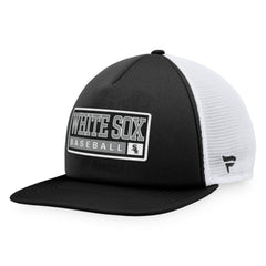 Chicago White Sox Majestic Foam Trucker Snapback Hat - Black/White