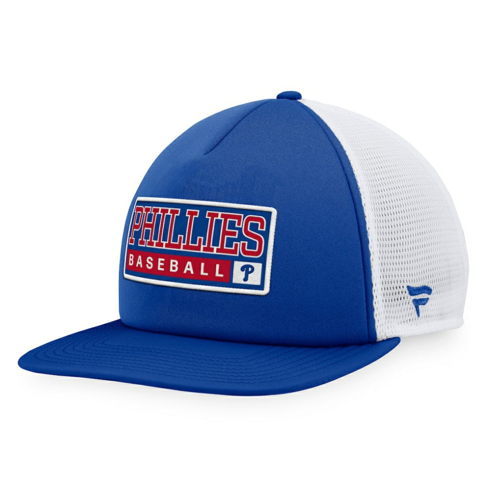 Philadelphia Phillies Majestic Foam Trucker Snapback Hat - Royal/White