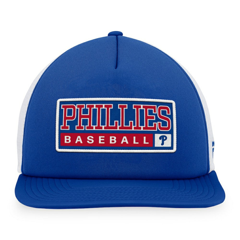 Philadelphia Phillies Majestic Foam Trucker Snapback Hat - Royal/White