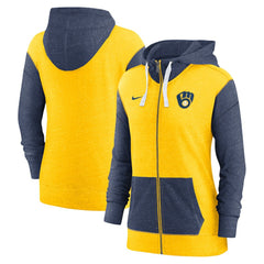Milwaukee Brewers Women's Full-Zip Hoodie - Gold | Nike