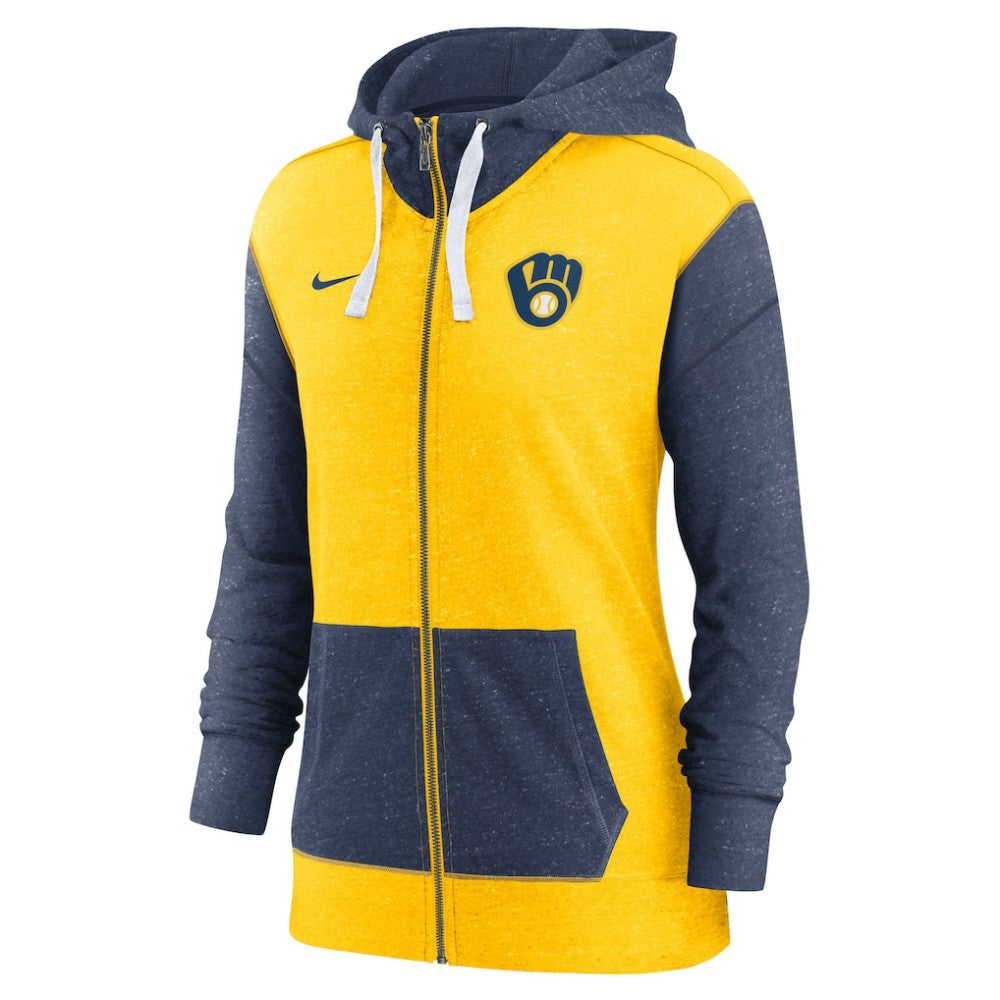 Milwaukee Brewers Women's Full-Zip Hoodie - Gold | Nike