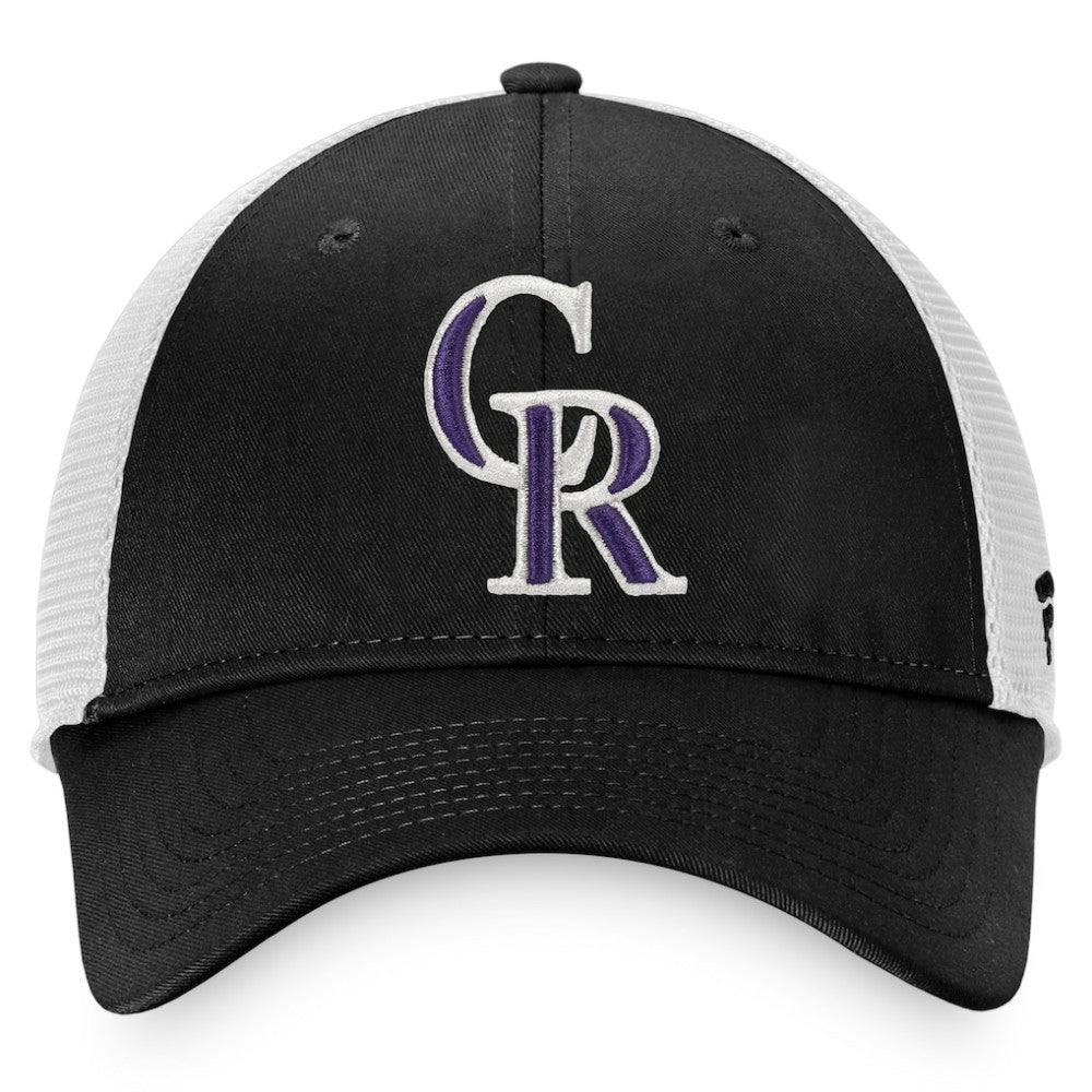Colorado Rockies Cooperstown Collection Core Trucker Snapback Hat - Black/White