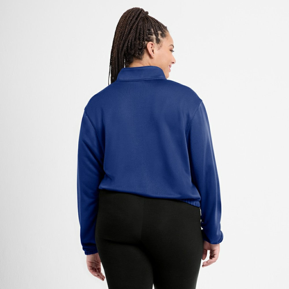 Chicago Cubs Women's Rewind Splice Half-Zip Semi-Cropped Bubble Hem Sweatshirt - Royal | Nike