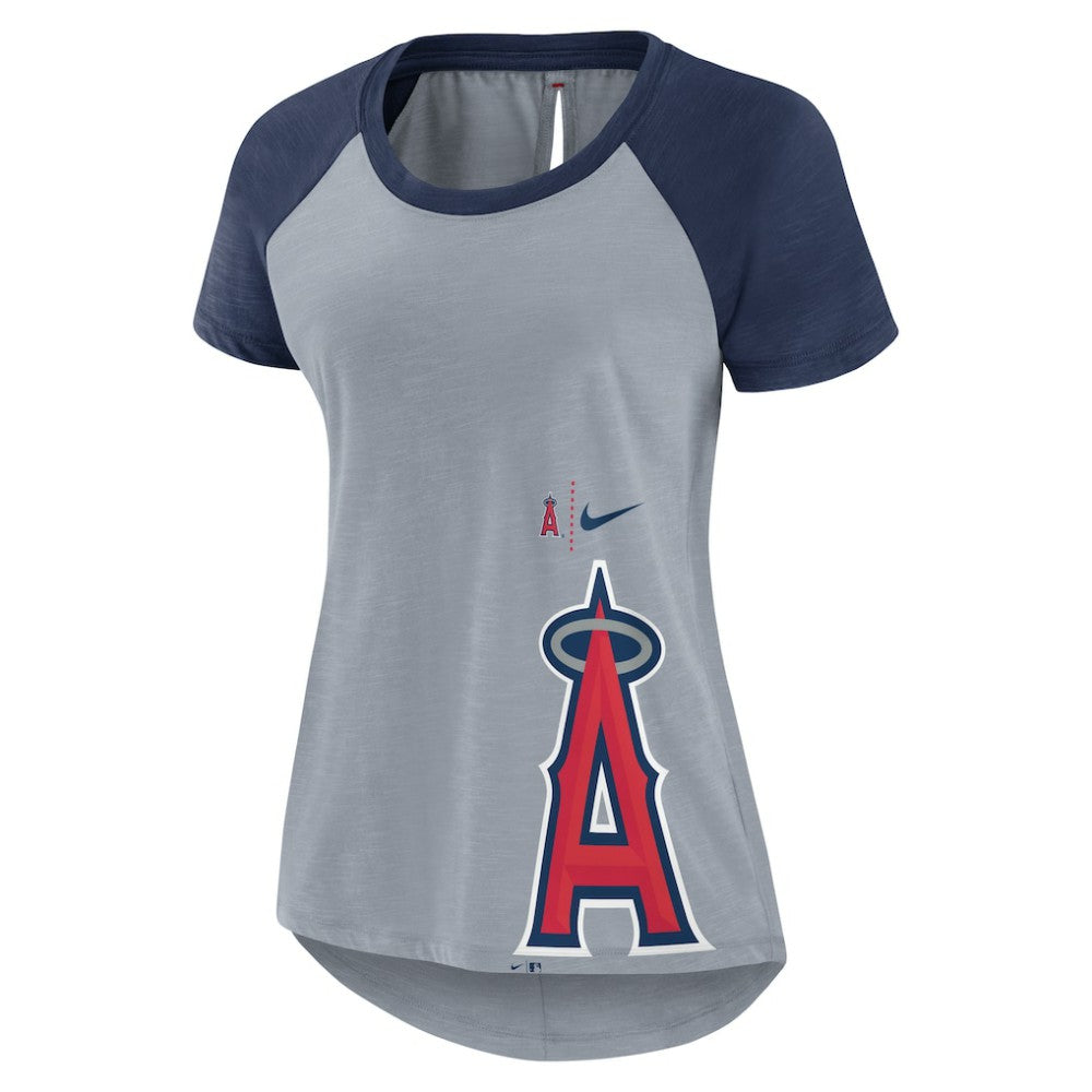 Los Angeles Angels Women's Summer Breeze Raglan Fashion T-Shirt - Heather Gray | Nike
