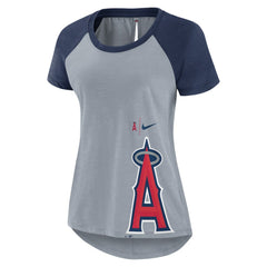 Los Angeles Angels Women's Summer Breeze Raglan Fashion T-Shirt - Heather Gray | Nike