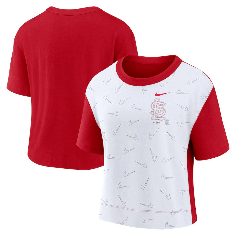 St. Louis Cardinals Women's Line Up High Hip Fashion T-Shirt - Red/White | Nike