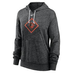 Baltimore Orioles Women's Diamond Icon Gym Vintage Lightweight Hooded Top - Black | Nike