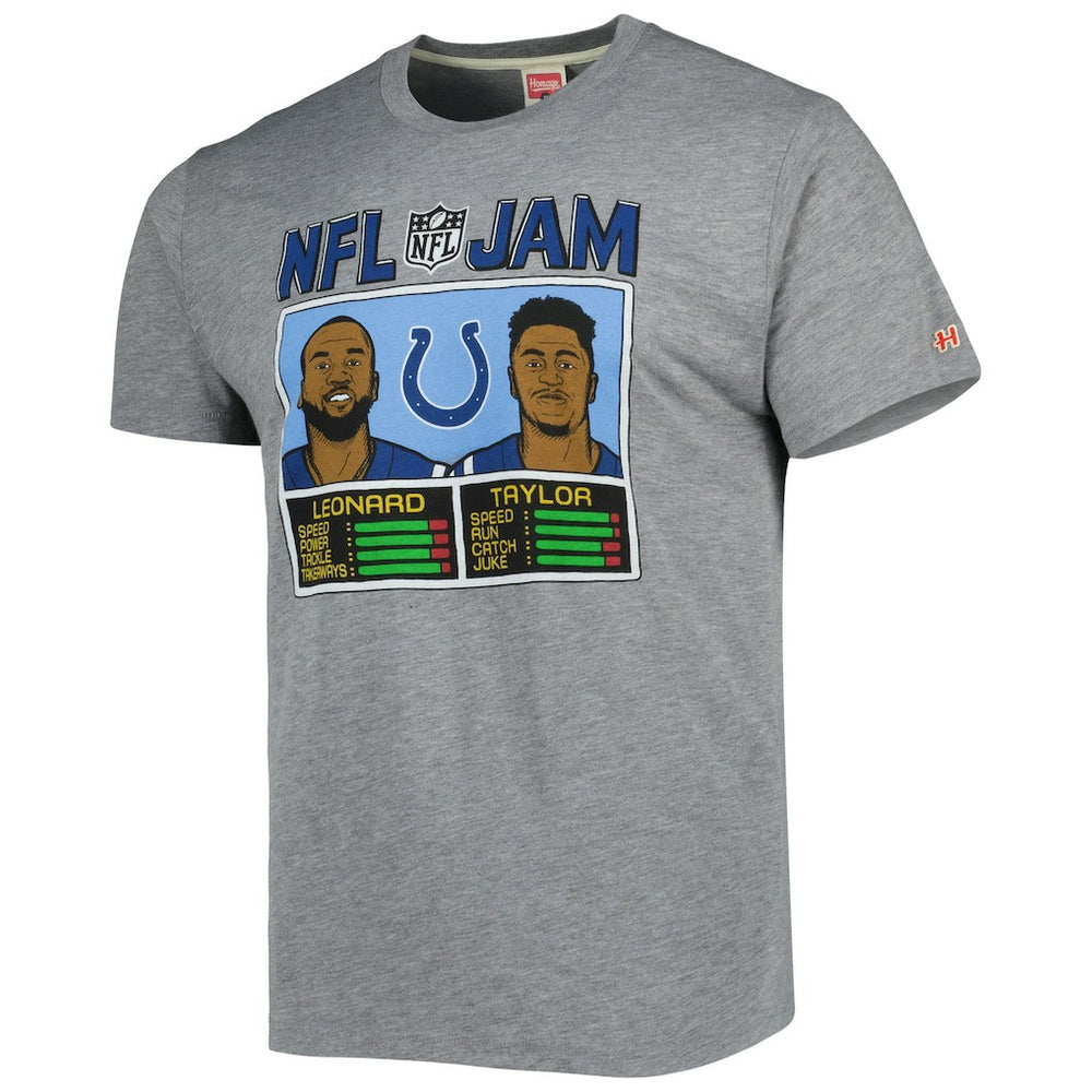 NFL Indianapolis Colts Jonathan Taylor & Shaquille Leonard  Homage Unisex NFL Jam Tri-Blend T-Shirt