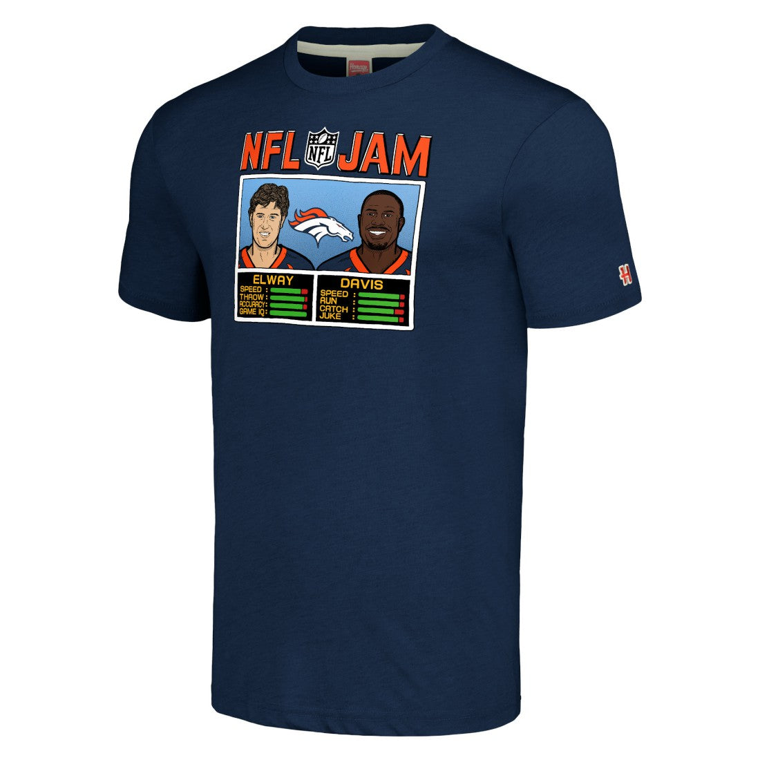 NFL Denver Broncos John Elway & Terrell Davis  Homage Unisex NFL Jam Retired Tri-Blend T-Shirt