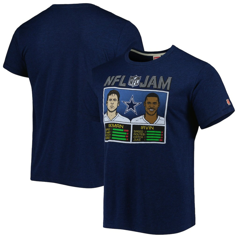 NFL Dallas Cowboys Troy Aikman & Michael Irvin  Homage Unisex NFL Jam Retired Tri-Blend T-Shirt