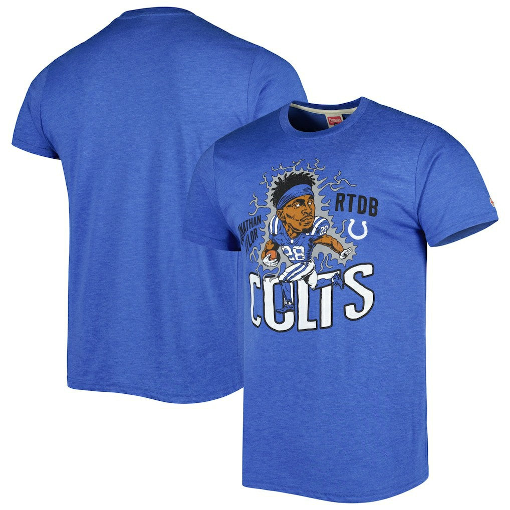 NFL Indianapolis Colts Jonathan Taylor  Homage Unisex Caricature Player Tri-Blend T-Shirt