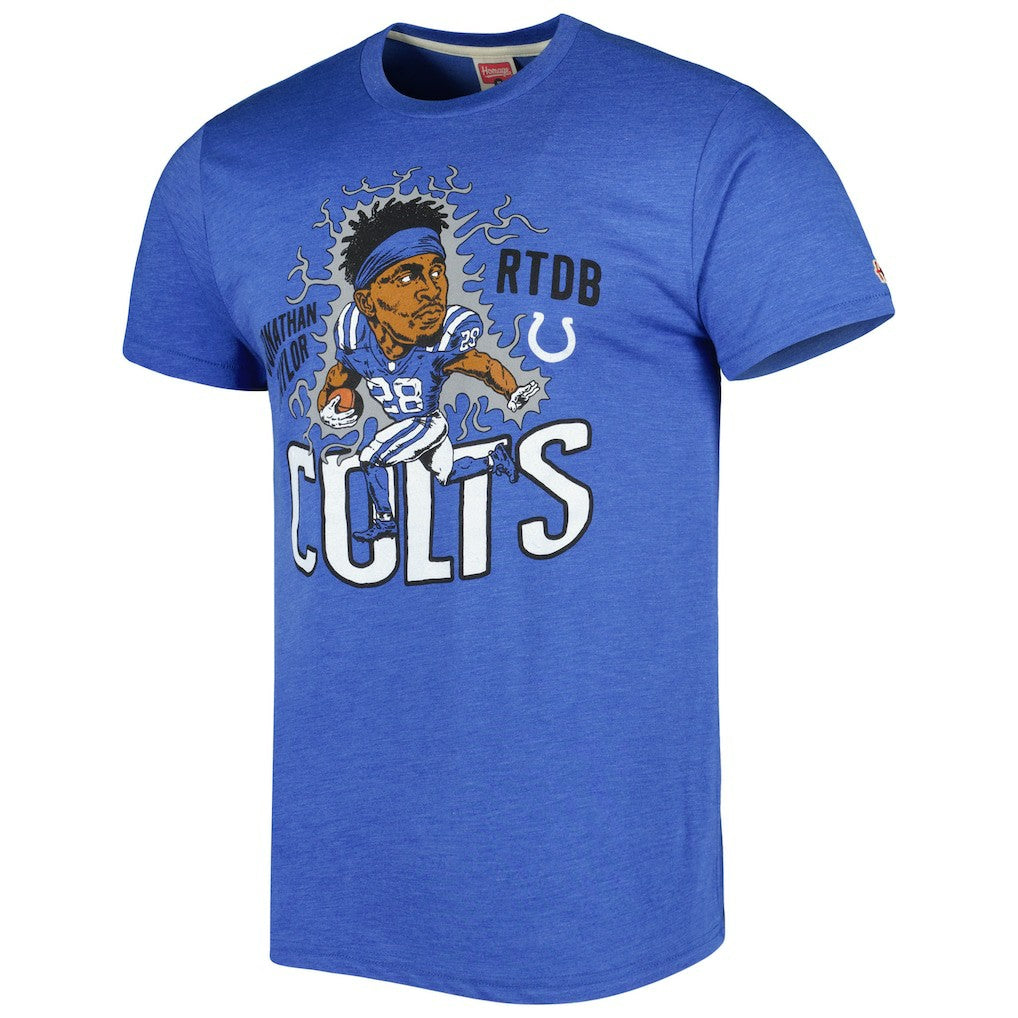NFL Indianapolis Colts Jonathan Taylor  Homage Unisex Caricature Player Tri-Blend T-Shirt
