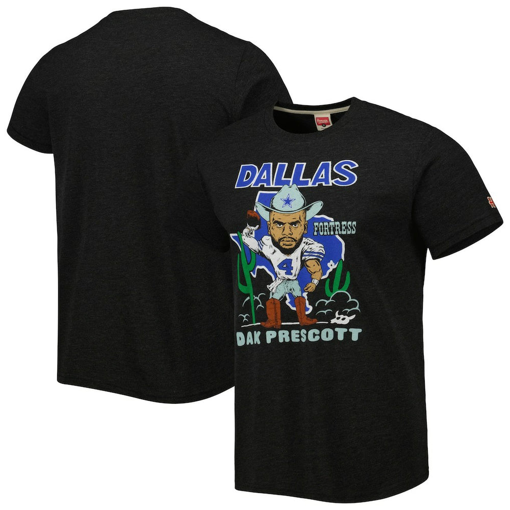 NFL Dallas Cowboys Dak Prescott  Homage Unisex Caricature Player Tri-Blend T-Shirt