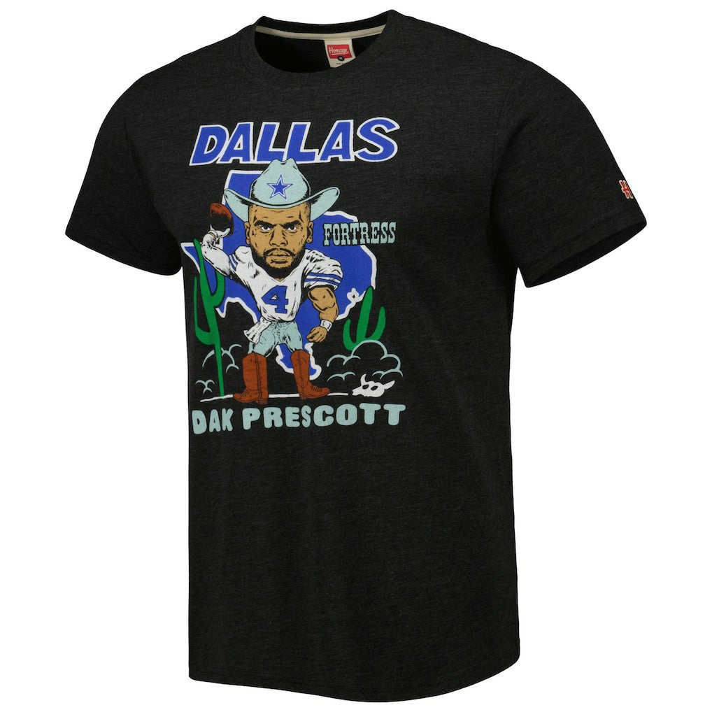 NFL Dallas Cowboys Dak Prescott  Homage Unisex Caricature Player Tri-Blend T-Shirt