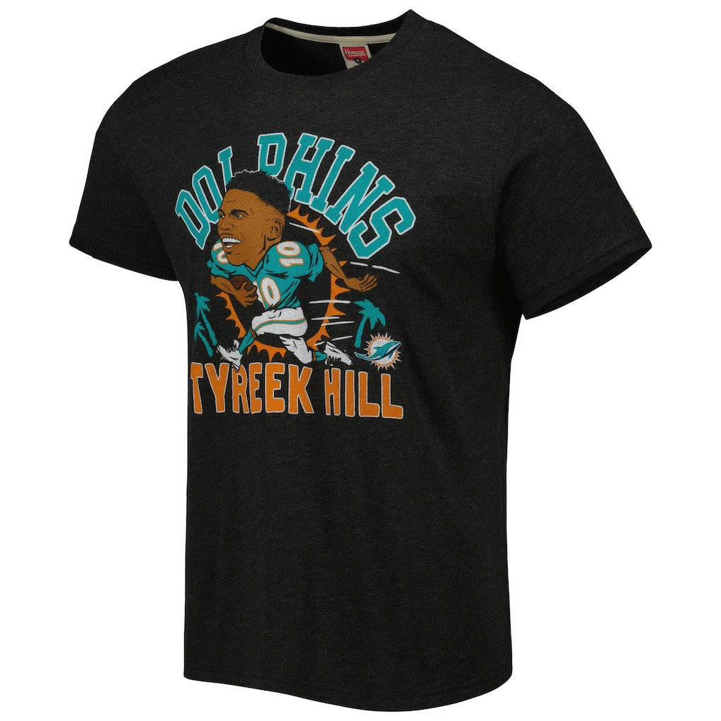 NFL Miami Dolphins Tyreek Hill  Homage Unisex Caricature Player Tri-Blend T-Shirt