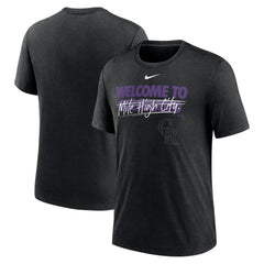 Colorado Rockies Home Spin Tri-Blend T-Shirt - Heather Black | Nike