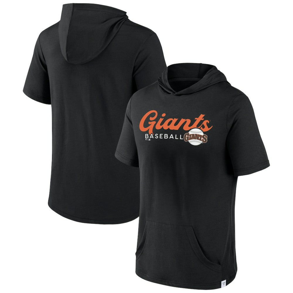 San Francisco Giants Offensive Strategy Short Sleeve Pullover Hoodie - Black