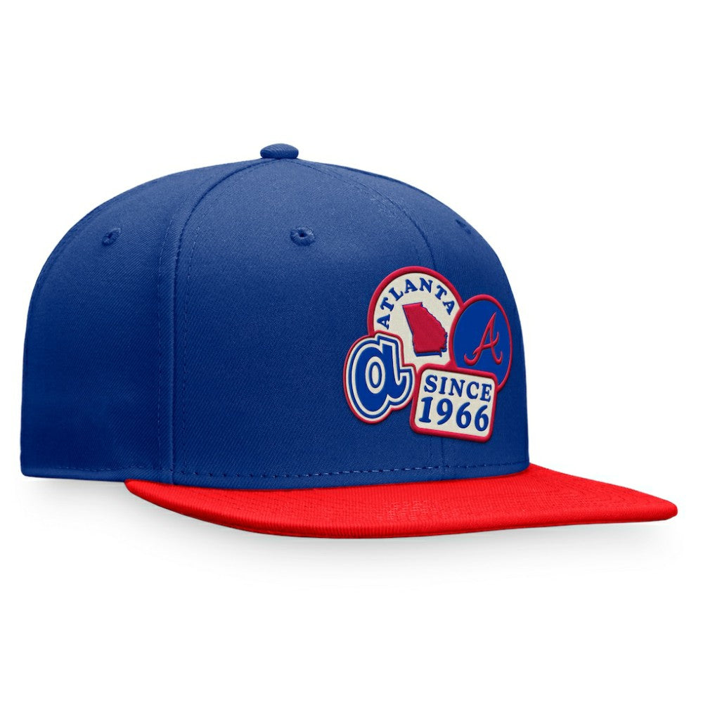 Atlanta Braves Heritage Patch Fitted Hat - Royal/Red