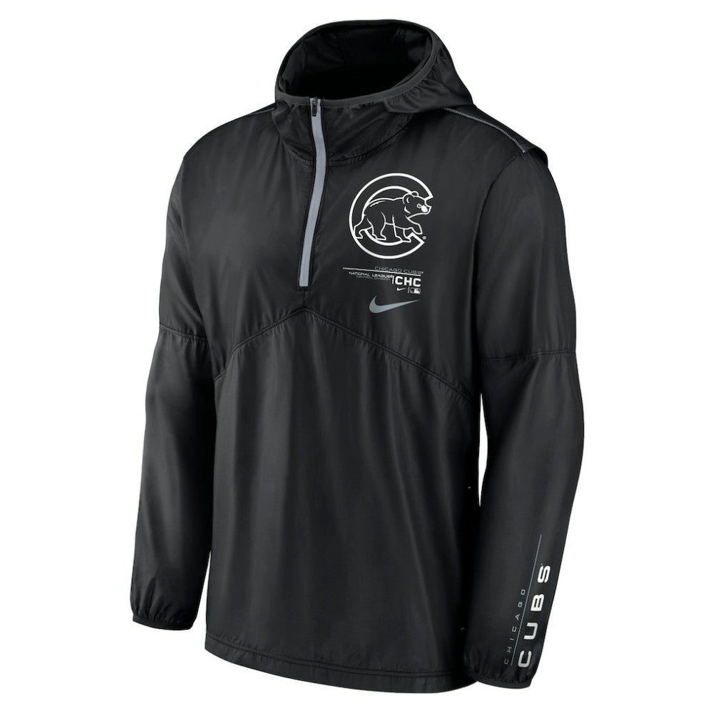 Chicago Cubs Authentic Night Game Performance Half-Zip Windbreaker - Black | Nike