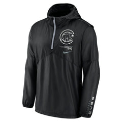 Chicago Cubs Authentic Night Game Performance Half-Zip Windbreaker - Black | Nike
