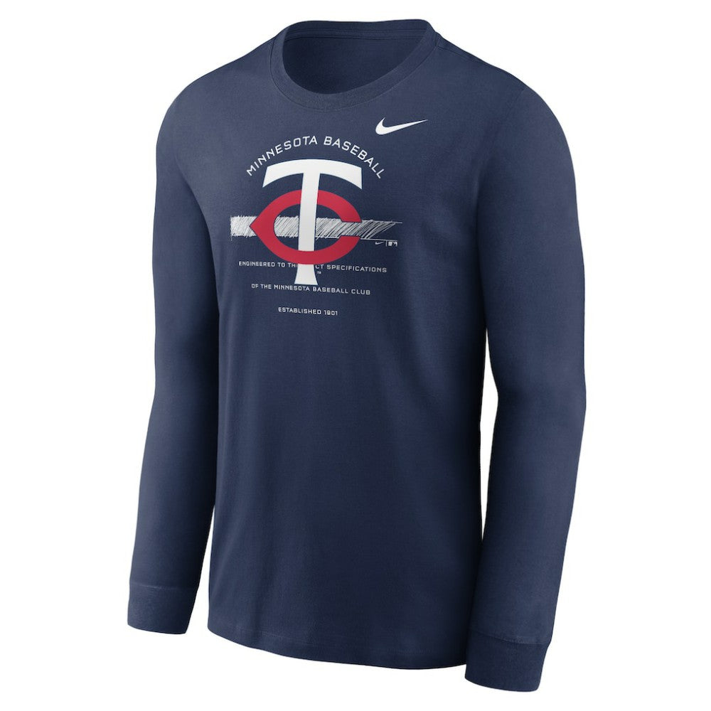 Minnesota Twins Over Arch Performance Long Sleeve T-Shirt - Navy | Nike