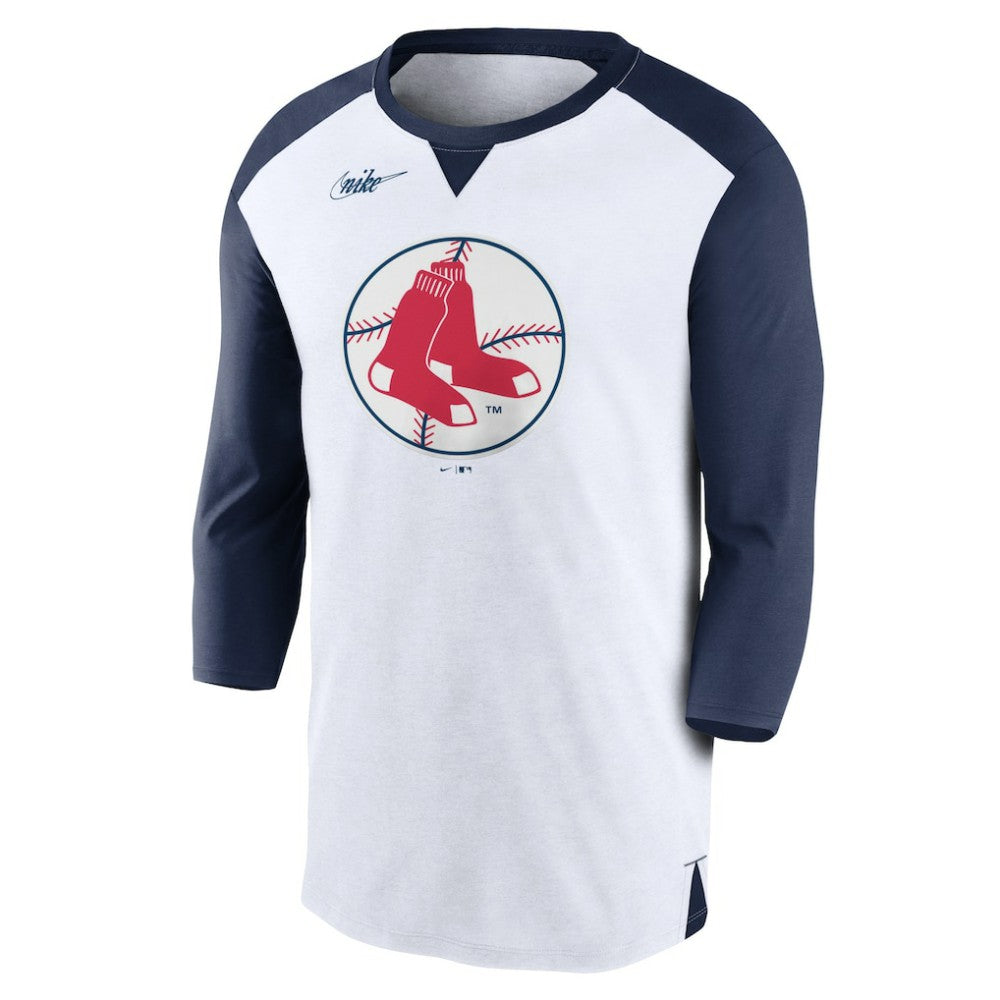 Boston Red Sox Rewind 3/4-Sleeve T-Shirt - White/Navy | Nike