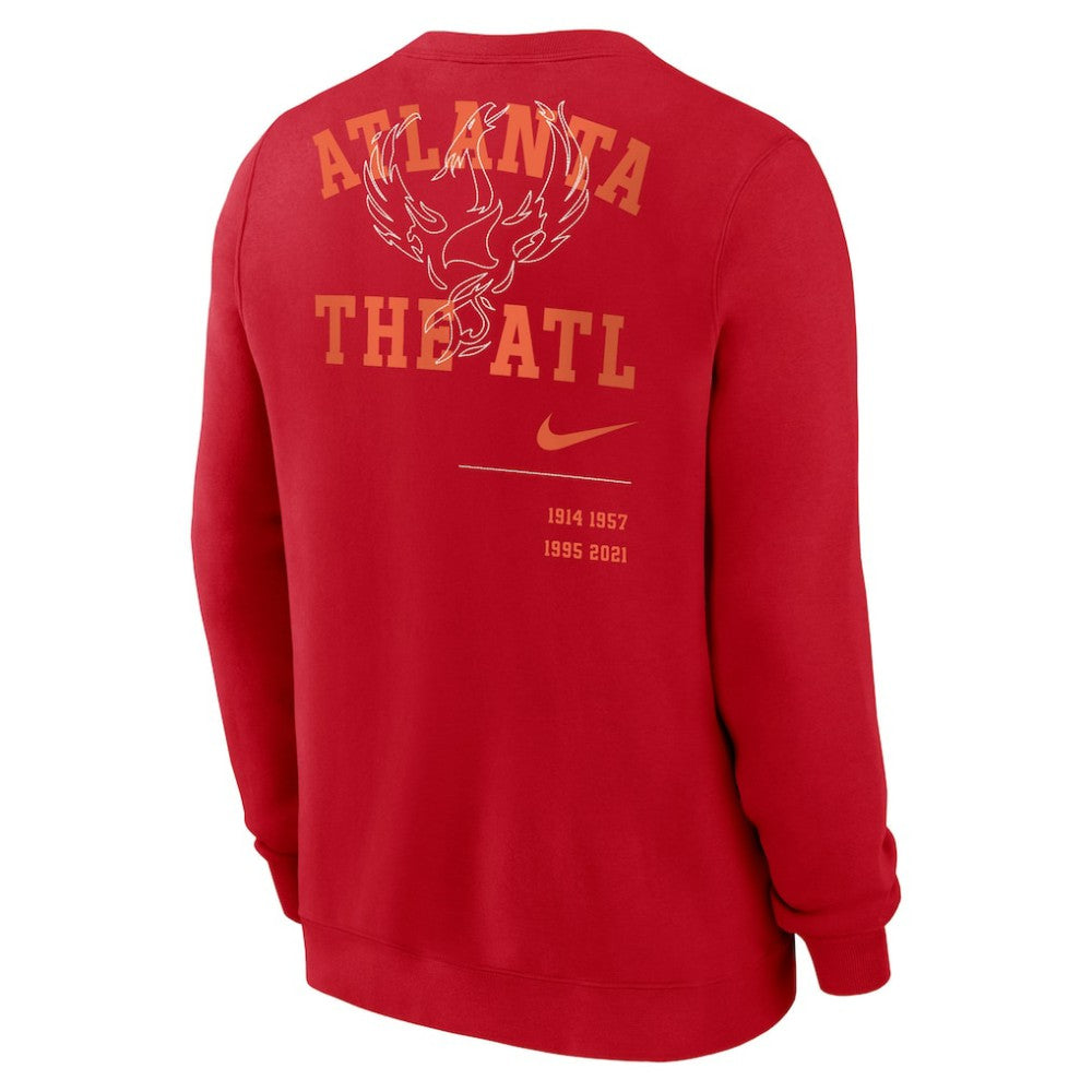 Atlanta Braves Statement Ball Game Fleece Pullover Sweatshirt - Red | Nike