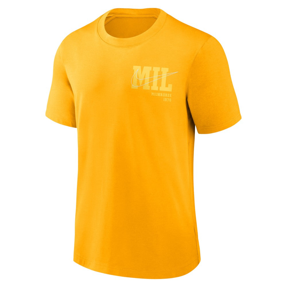Milwaukee Brewers Statement Game Over T-Shirt - Gold | Nike