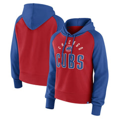 Chicago Cubs Women's Pop Fly Pullover Hoodie - Royal/Red