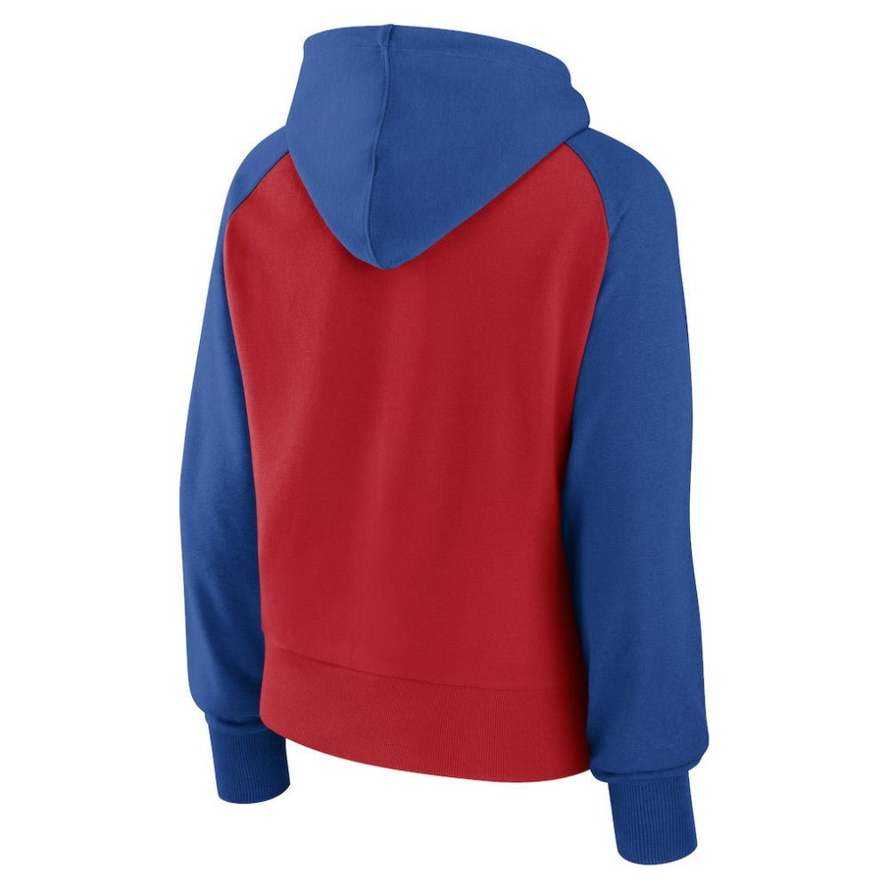 Chicago Cubs Women's Pop Fly Pullover Hoodie - Royal/Red