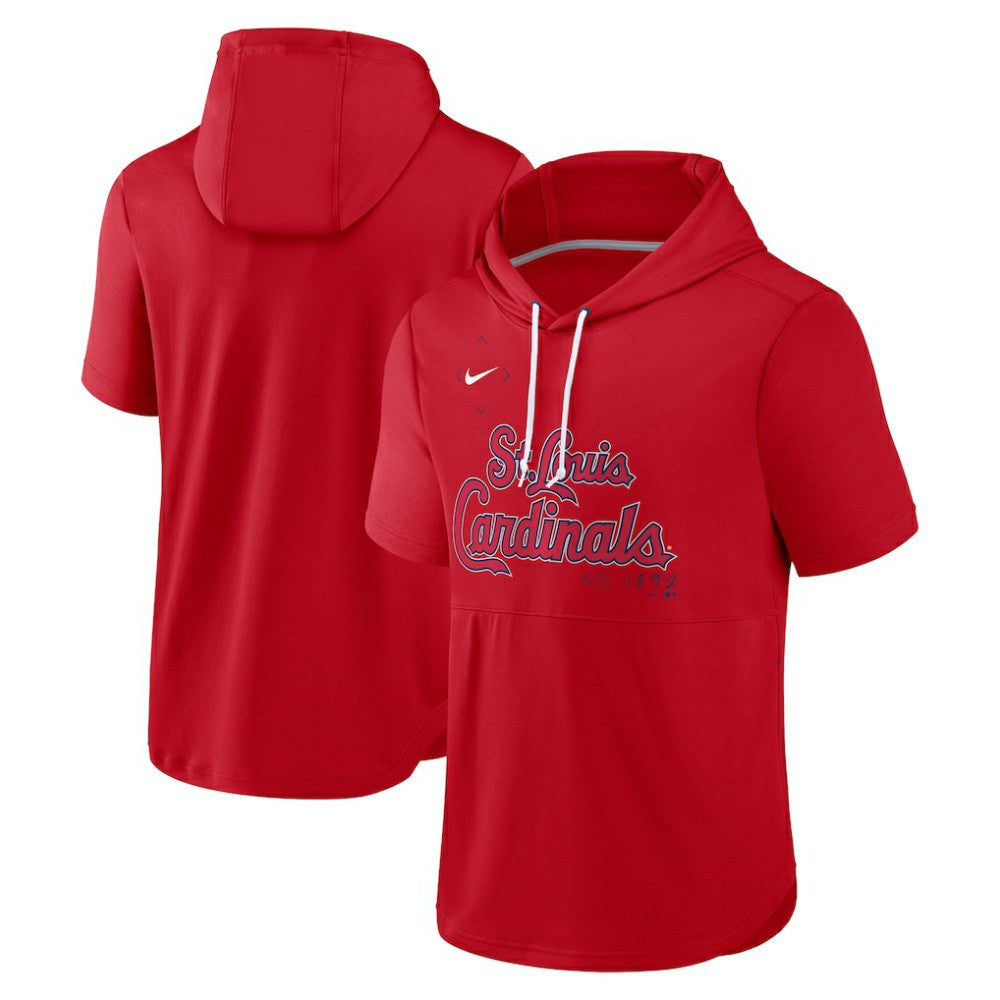 St. Louis Cardinals Springer Short Sleeve Team Pullover Hoodie - Red | Nike