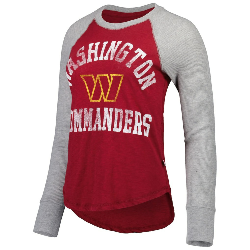 NFL Washington Commanders Touch Women's Waffle Raglan Lightweight Long Sleeve T-Shirt