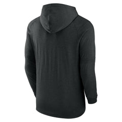 Miami Marlins Authentic Collection Lightweight Dri-FIT Hooded Pullover - Heather Black | Nike