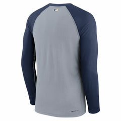 Milwaukee Brewers Authentic Collection Game Raglan Performance Long Sleeve T-Shirt - Gray | Nike