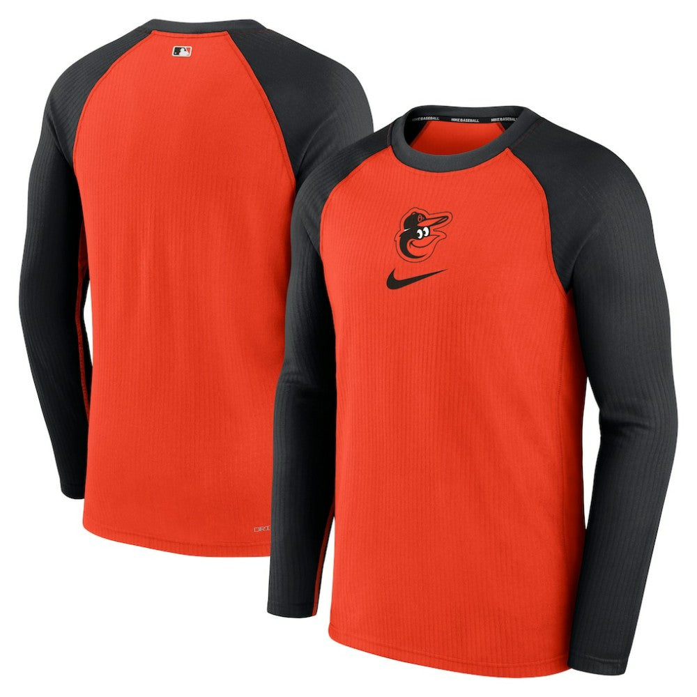 Baltimore Orioles Authentic Collection Game Raglan Performance Long Sleeve T-Shirt - Orange | Nike